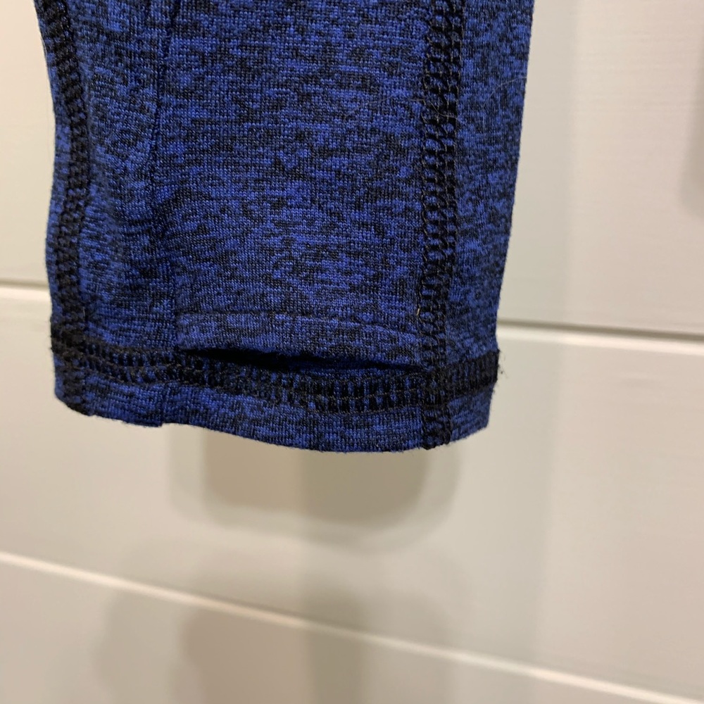 Blue Ruched Athletic Wear Zip Up - Picture 2 of 8